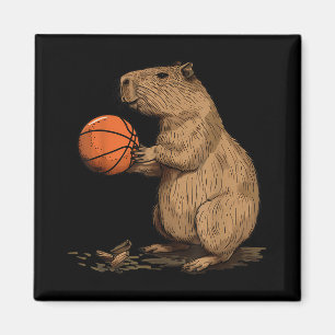 Basketball Animal Art Basketbal liefhebber Capybar Magneet