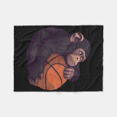 Basketball Animal Art Tekening Monkey Basketball P Fleece Deken (Voorkant (Horizontaal))