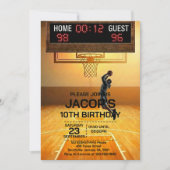 Basketball Any Age Birthday Invitation Kaart (Voorkant)