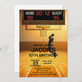 Basketball Any Age Birthday Invitation Kaart (Voorkant / Achterkant)