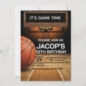 Basketball Any Age Birthday Invitation Kaart (Voorkant)