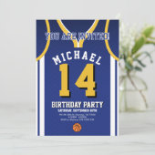 Basketball Any Age Birthday Invite  Kaart (Staand voorkant)
