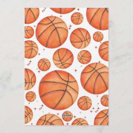 Basketball Any Age Birthday Kaart (Achterkant)