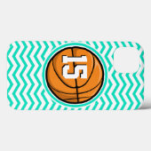 Basketball; Aqua Green Chevron Case-Mate iPhone Case (Achterkant (horizontaal))