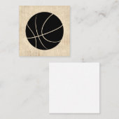 Basketball Art -beige Script-stijl Notitiekaartje (Voorkant / Achterkant)