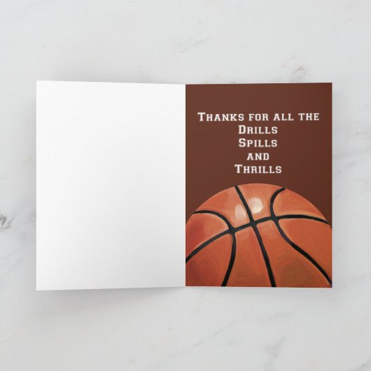 Basketball Art Hartelijk dank Bedankkaart (Binnen)