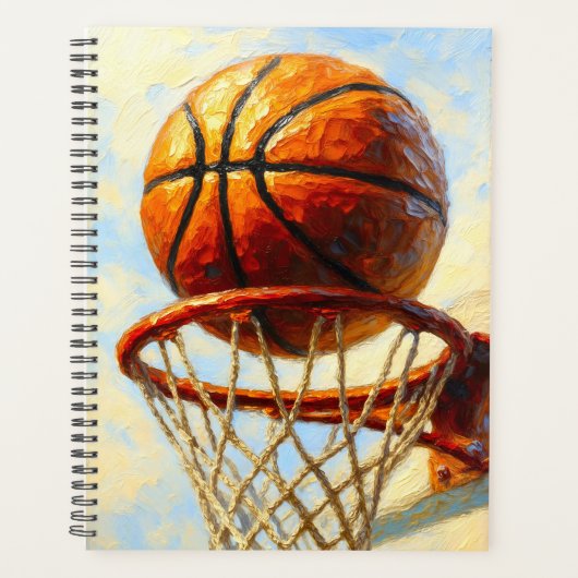 Basketball Art Notebook - Sports Design Journal Planner (Voorkant)