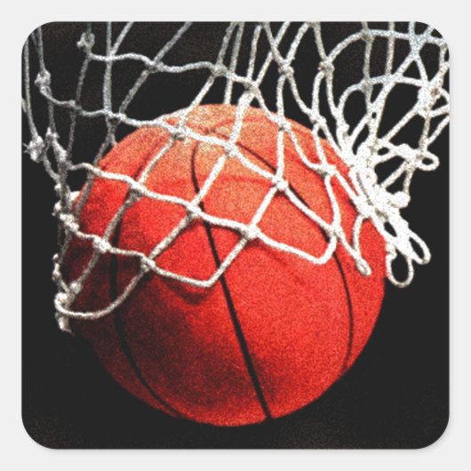 Basketball Art Vierkante Sticker (Voorkant)