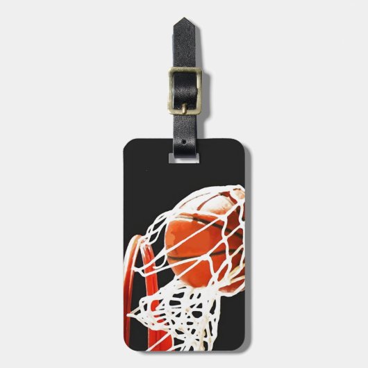 Basketball Artwork Bagagelabel (Voorkant verticaal)