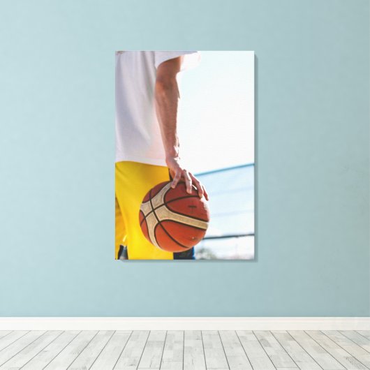 Basketball Artwork Canvas Afdruk (Insitu (Houten vloer))