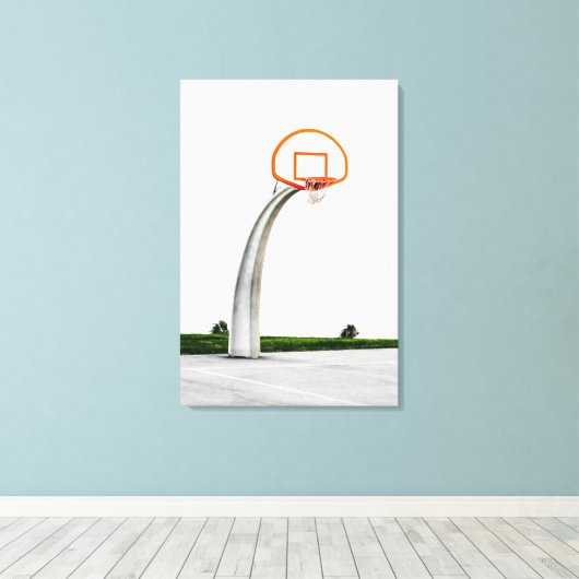 Basketball Artwork Canvas Afdruk (Insitu (Houten vloer))