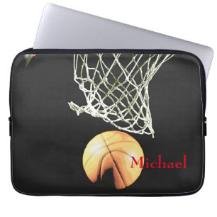 Basketball Artwork Jouw naam Laptop Sleeve