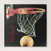 Basketball Artwork Jouw naam Legpuzzel (Verticaal)