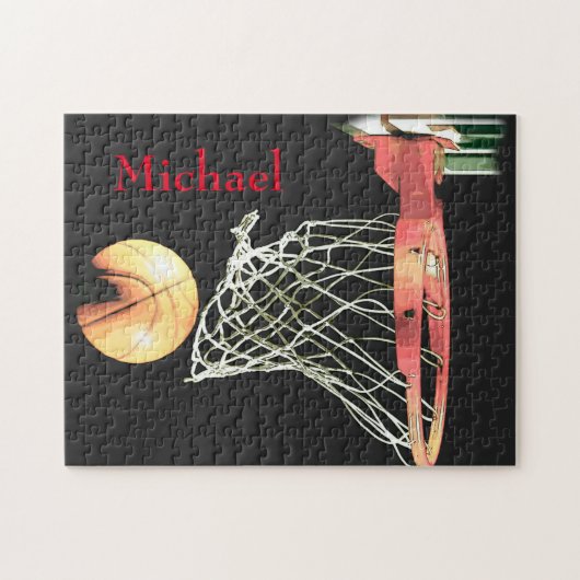 Basketball Artwork Jouw naam Legpuzzel (Horizontaal)