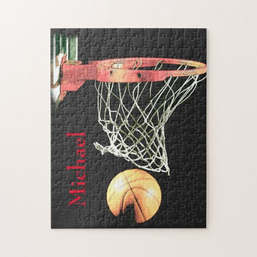 Basketball Artwork Jouw naam Legpuzzel (Verticaal)