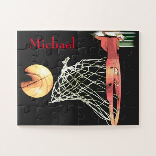 Basketball Artwork Jouw naam Legpuzzel (Horizontaal)