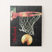 Basketball Artwork Jouw naam Legpuzzel (Verticaal)