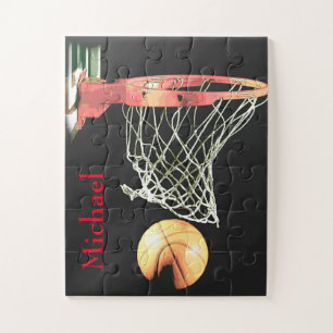 Basketball Artwork Jouw naam Legpuzzel