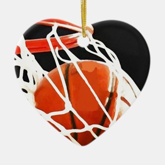 Basketball Artwork Keramisch Ornament (Voorkant)