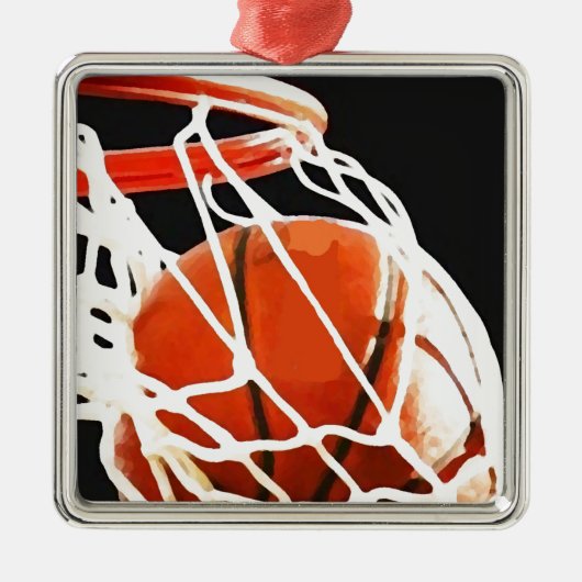 Basketball Artwork Metalen Ornament (Voorkant)