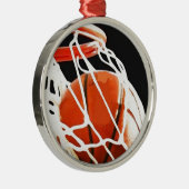 Basketball Artwork Metalen Ornament (Rechts)