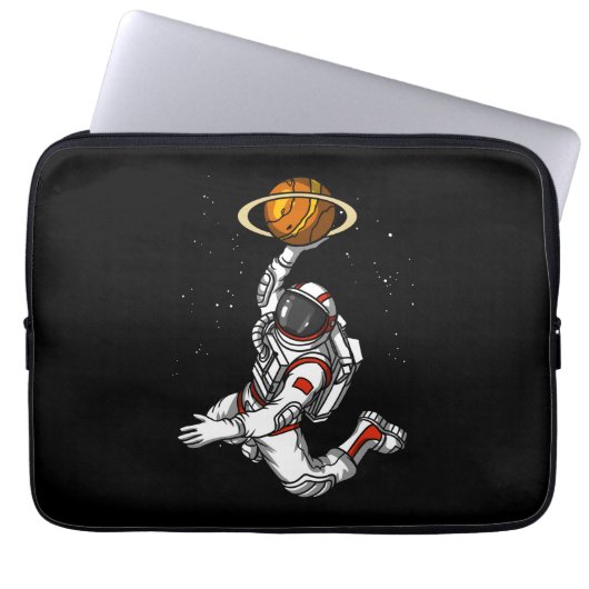 Basketball Astronaut Space Planet Cosmic Laptop Sleeve (Voorkant)