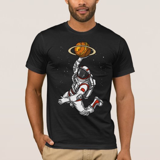 Basketball Astronaut Space Planet Cosmic T-shirt (Voorkant)