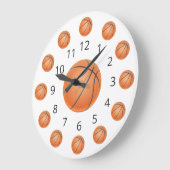 Basketball Atom Clock met cijfers Grote Klok (Hoek)