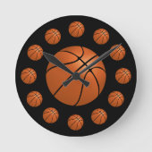 Basketball Atom Clock Ronde Klok (Voorkant)