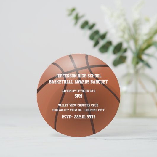 Basketball Awards - Uitnodiging tot banket (Staand voorkant)