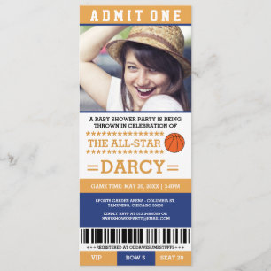 Basketball Baby shower Party nodigt uit Kaart