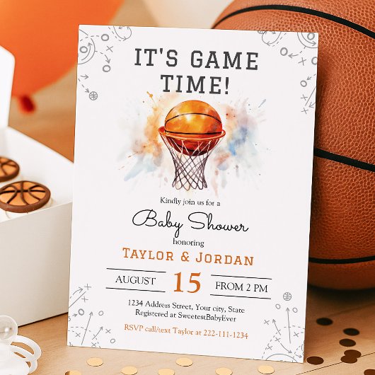 Basketball Baby shower Uitnodiging