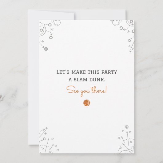 Basketball Baby shower Uitnodiging (Achterkant)