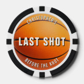 Basketball Bachelor Party Last Shot Before Knot Poker Chips (Voorkant)