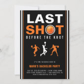 Basketball Bachelor Party Last Shot Orange & Black Kaart (Voorkant)