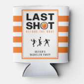 Basketball Bachelor Party Last Shot Orange Striped Blikjeskoeler (Voorkant)