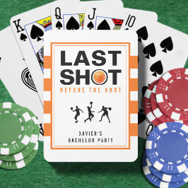 Basketball Bachelor Party Last Shot Orange Striped Pokerkaarten