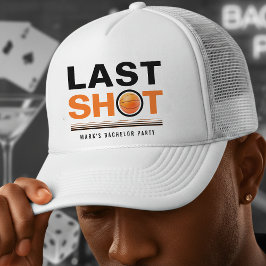 Basketball Bachelor Party Last Shot Orange & White Trucker Pet