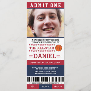 Basketball Bachelor Party nodigt Kaart