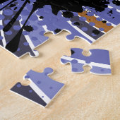 Basketball-bal op Rays-achtergrond 2 Legpuzzel (Zijkant)