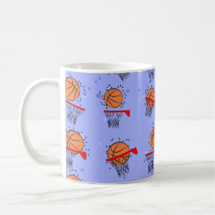 Basketball - Ball and Hoop Pattern Koffiemok