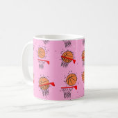 Basketball - Ball and Hoop Pattern Koffiemok (Voorkant links)