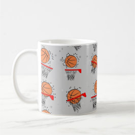 Basketball - Ball and Hoop Pattern Koffiemok