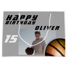 Basketball Ball Boy FotoHappy Birthday Groot Cadeauzakje
