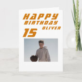 Basketball Ball Boy FotoHappy Birthday Kaart (Voorkant)