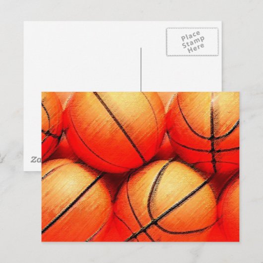 Basketball Ball Briefkaart (Voorkant / Achterkant)