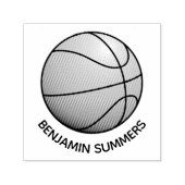 Basketball Ball Custom Name Zelfinktende Stempel (Design)