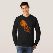 Basketball Ball Fiery Shot Player mam T-shirt (Voorkant volledig)