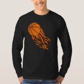 Basketball Ball Fiery Shot Player mam T-shirt (Voorkant)