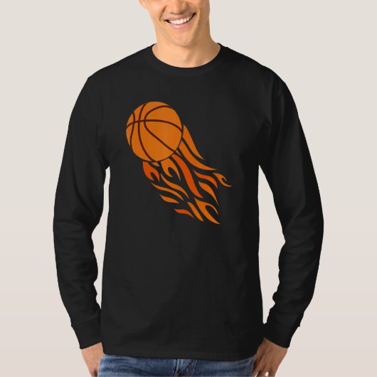 Basketball Ball Fiery Shot Player mam T-shirt (Voorkant)